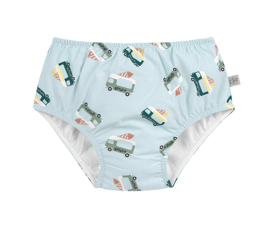 LÄSSIG Swim Diaper ice cream truck illus. blue 13-18mo. size 86