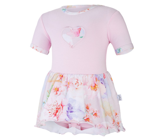 Body šaty tenké KR set Outlast® - růžová baby/sv.růžová květy