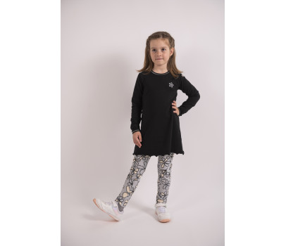 Legíny - sv.šedá kytky