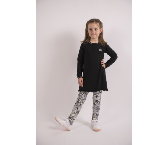 Legíny - sv.šedá kytky