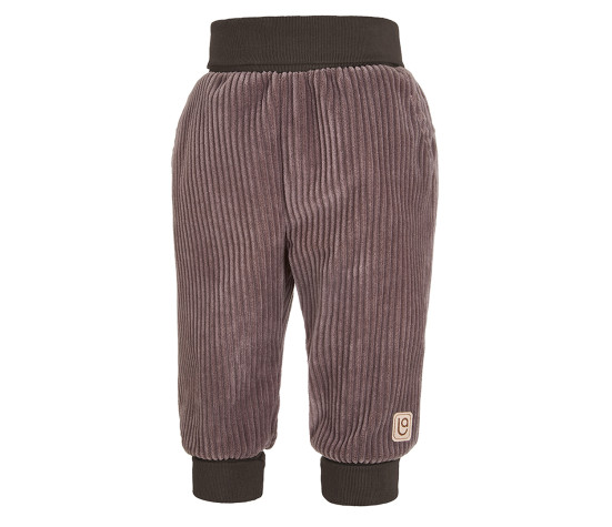 Kalhoty manšestr lem - hnědá