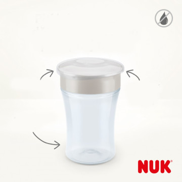 Dětský hrníček Magic NUK Cup Mickey Mouse (8+ m.) NUK 360° 230 ml, Béžová