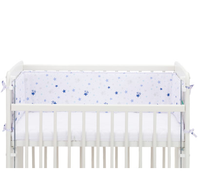 Fillikid Mantinel do přístavné postýlky stars white/blue 175x26 cm