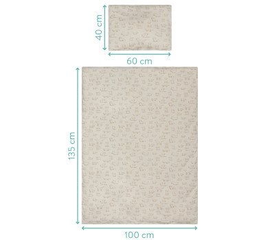 Fillikid Ložní povlečení 2-dílný set Jersey dog beige 100 x 135 cm