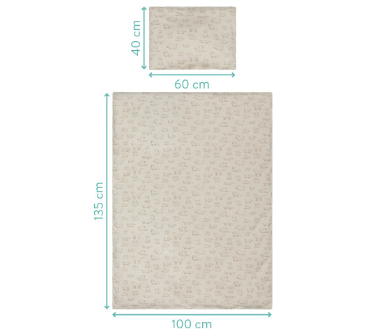 Fillikid Ložní povlečení 2-dílný set Jersey dog beige 100 x 135 cm