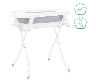Fillikid Skládací dětská vanička grey-white + stojan na vaničku