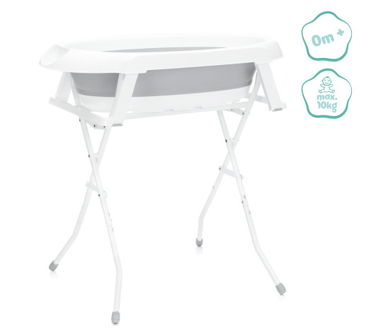 Fillikid Skládací dětská vanička grey-white + stojan na vaničku