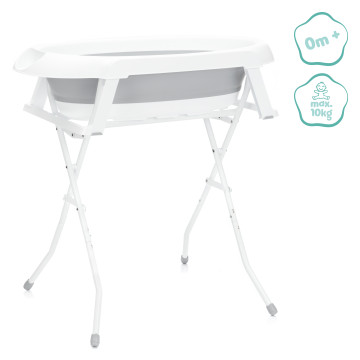 Fillikid Skládací dětská vanička grey-white + stojan na vaničku