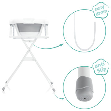 Fillikid Skládací dětská vanička grey-white + stojan na vaničku