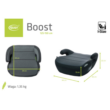 Autosedačka – podsedák BOOST i-Size 125–150 cm R129, grafit