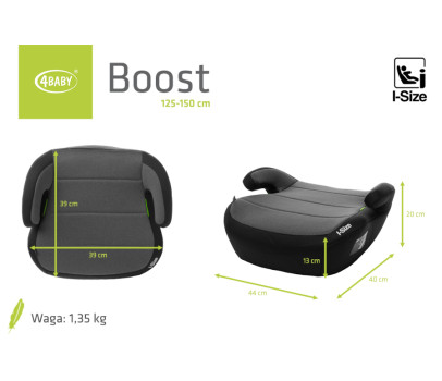 Autosedačka – podsedák BOOST i-Size 125–150 cm R129, šedá
