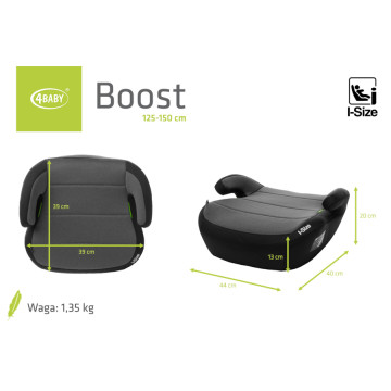 Autosedačka – podsedák BOOST i-Size 125–150 cm R129, šedá