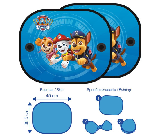 Sluneční clona do auta Paw Patrol – ochrana proti UV - modrá
