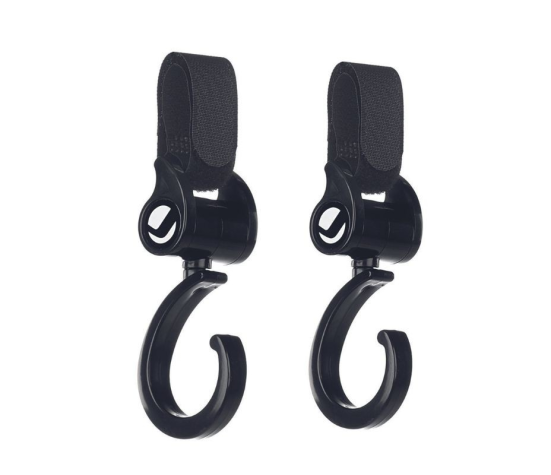 Háčky na kočárek 2 ks Black