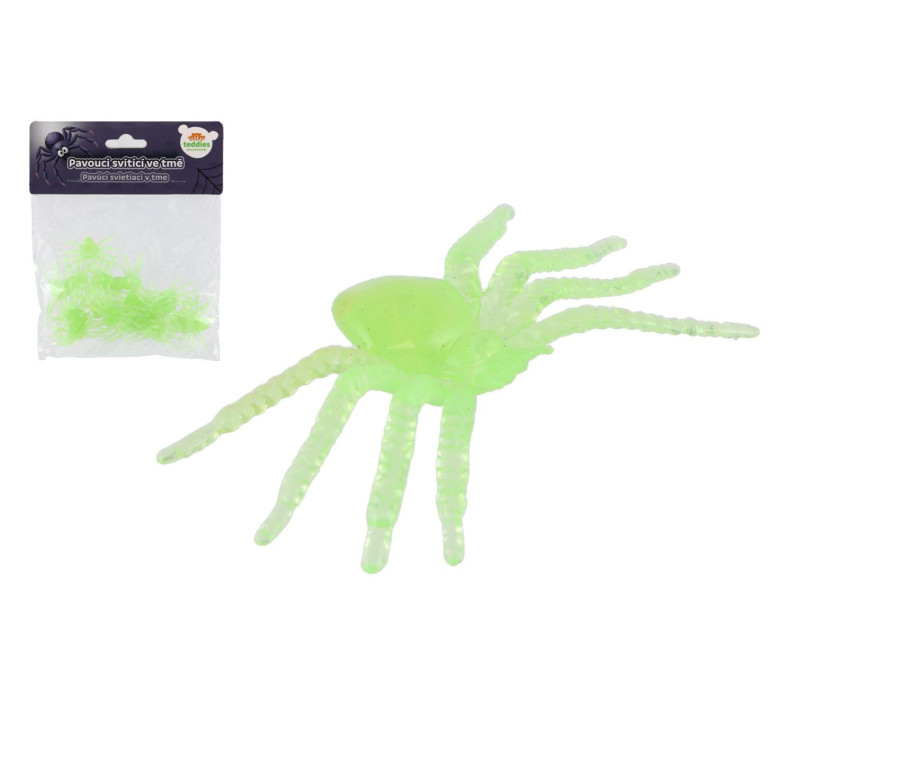 Pavouk svítící ve tmě 20ks plast 5x3cm v sáčku