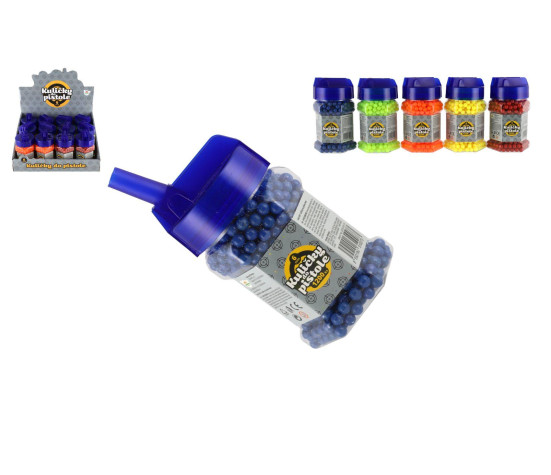 Kuličky do pistole 1200ks plast 6mm mix barev v plastové láhvi 12ks v boxu