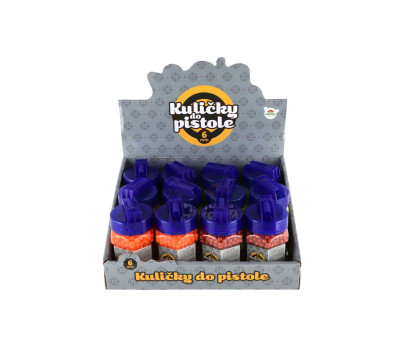 Kuličky do pistole 1200ks plast 6mm mix barev v plastové láhvi 12ks v boxu