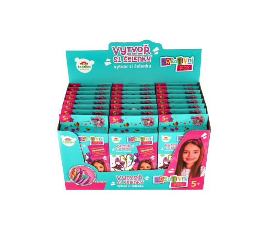 Kreativní sada Vytvoř si čelenku mix druhů v krabičce 12,5x23x2,5cm 24ks v boxu