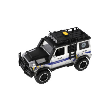 Auto záchranáři policie terénní plast 23x14cm na setrvačník na baterie se světlem se zvukem v krabic