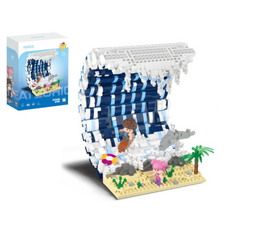 Stavebnice mini KOCO Surfovací vlna plast 1471ks v krabičce 15x20x8cm