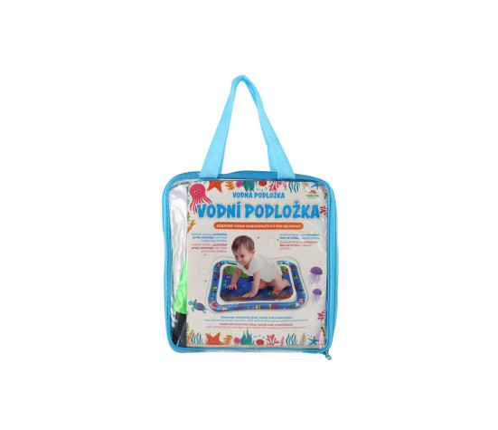 Vodní podložka mořská zvířátka nafukovací 65x48cm s pumpičkou v plastové tašce 18x19cm 4m+