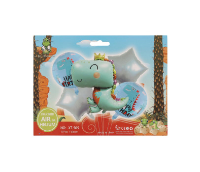 Sada balonek/balonky 5ks nafukovací dinosaurus v sáčku 21x16cm