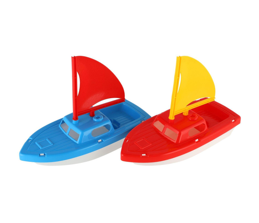 Loď/Plachetnice do vody plast 2 barvy 12x21cm