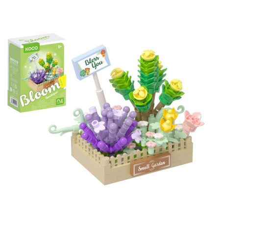 Stavebnice mini KOCO Květinové aranžmá sukulentů plast 232 dílků v krabičce 11x15x6cm