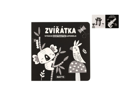 Knížka Vysoce kontrastní leporelo Zvířátka 16x16cm 0m+