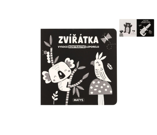 Knížka Vysoce kontrastní leporelo Zvířátka 16x16cm 0m+
