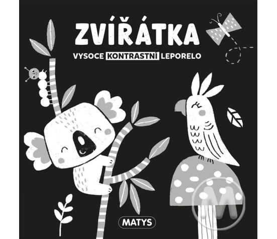 Knížka Vysoce kontrastní leporelo Zvířátka 16x16cm 0m+