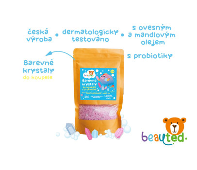 Barevné krystaly do koupele s probiotiky beauted v uzavíratelném sáčku