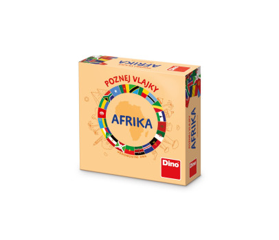 Poznej vlajky Afrika cestovní společenská hra v krabici 13x13cm