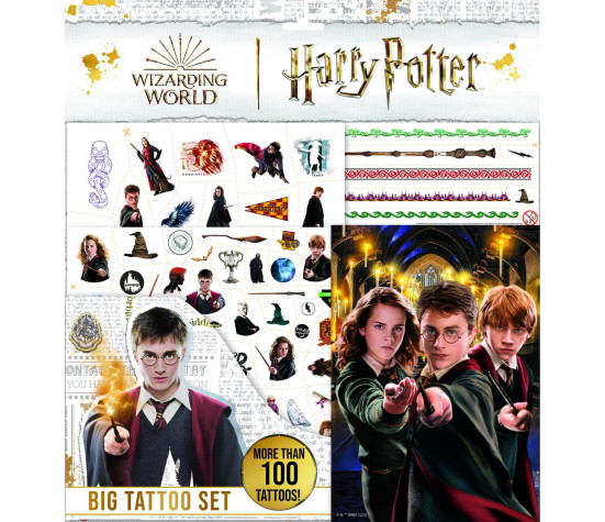 Tetování velký set Harry Potter s omalovánkami v sáčku
