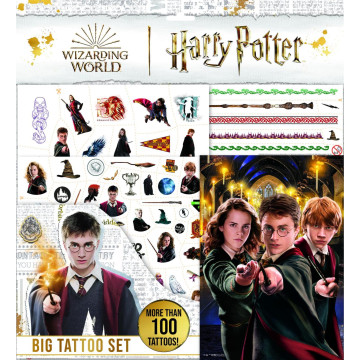 Tetování velký set Harry Potter s omalovánkami v sáčku