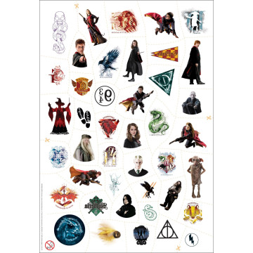 Tetování velký set Harry Potter s omalovánkami v sáčku