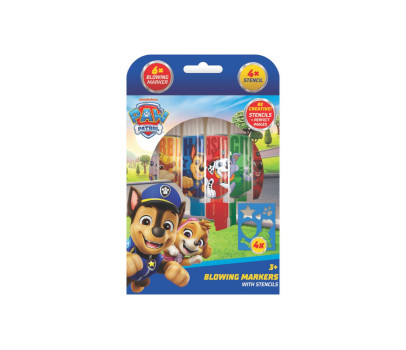 Fixy foukací 6ks se šablonami pro kluky Tlapková patrola/Paw patrol v krabičce 12x19cm