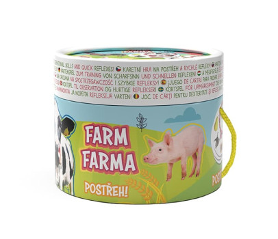 Postřeh! Farma karetní hra na postřeh v v papírovém tubusu 12x10,5cm