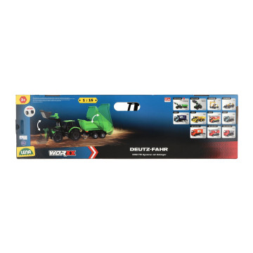 Auto Traktor Deutz-Fahr s přívěsem Worxx plast 75cm 1:15 v krabici 76x22x19cm