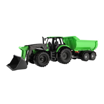 Auto Traktor Deutz-Fahr s přívěsem Worxx plast 75cm 1:15 v krabici 76x22x19cm
