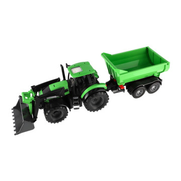 Auto Traktor Deutz-Fahr s přívěsem Worxx plast 75cm 1:15 v krabici 76x22x19cm