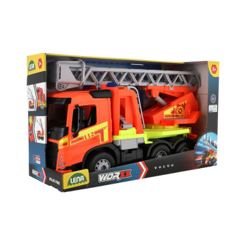 Auto hasiči s žebříkem Volvo Worxx plast 48cm 1:15 v krabici 50x30x20cm