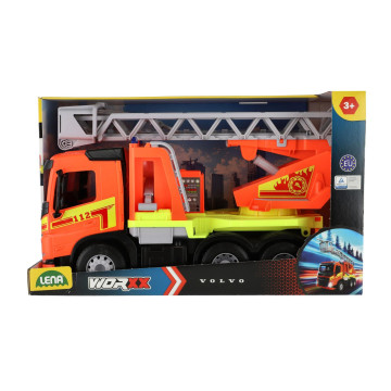 Auto hasiči s žebříkem Volvo Worxx plast 48cm 1:15 v krabici 50x30x20cm