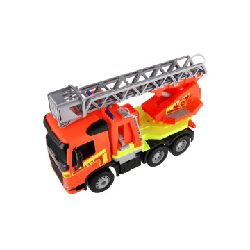 Auto hasiči s žebříkem Volvo Worxx plast 48cm 1:15 v krabici 50x30x20cm