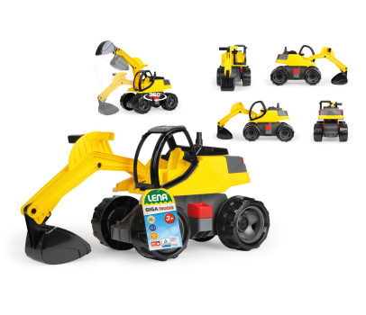 Bagr žlutočerný Giga Trucks plast 62cm