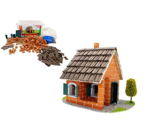 Stavebnice Teifoc Letní dům 320ks v plastovém boxu 33x24x16cm v krabici