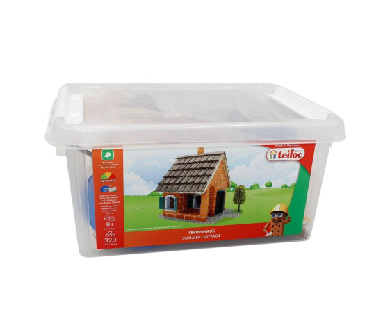 Stavebnice Teifoc Letní dům 320ks v plastovém boxu 33x24x16cm v krabici