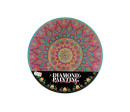 Kreativní sada diamantové malování mandala - květina zelená na kulatém plátně 30cm