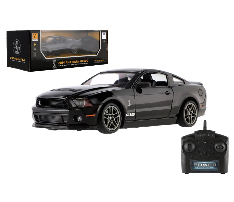 Auto RC Ford Shelby GT500 plast 18cm 2,4GHz na dálk. ovládání na baterie se světlem v krabici 29x11
