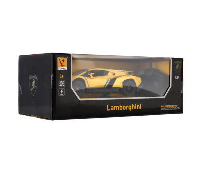 Auto RC Lamborghini plast 20cm 2,4GHz na dálk. ovládání na baterie se světlem v krabici 29x11x14cm